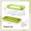 One-Button Release Ice Cubes -Ice Cube Tray with Lid and Bin